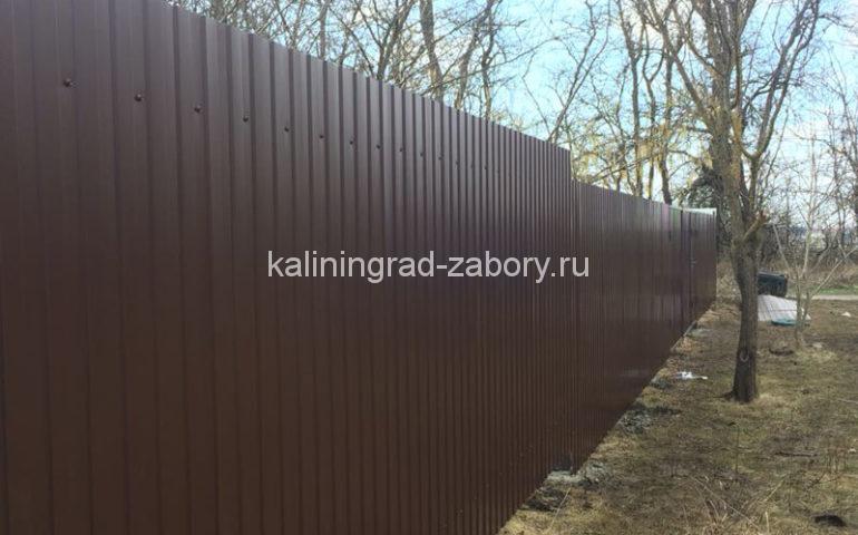 забор из профлиста в Калининграде